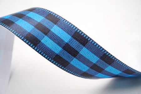 Kräftiges Blau & Schwarz Karoband_AI